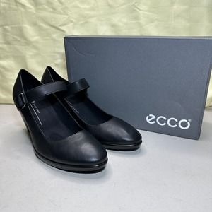 Ecco Shape 55 Plateau Mary Janes Pumps Buckle Black Women's Size 11-11.5 NWB